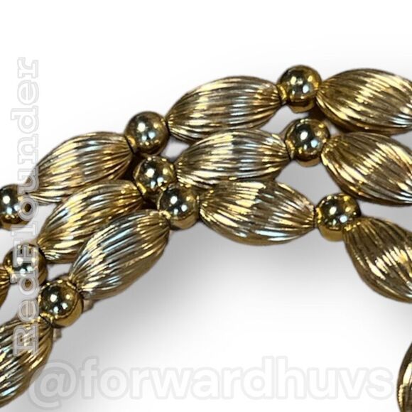 Vintage 1980s Napier Necklace | Gold Tone & Spacer Beads - Picture 8 of 9